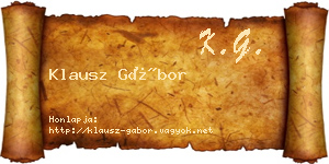 Klausz Gábor névjegykártya