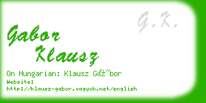 gabor klausz business card